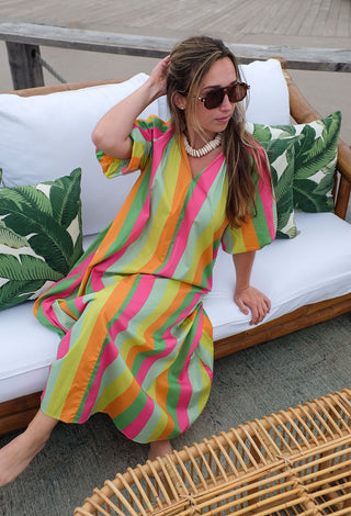 Downtime Caftan - Cabana Stripe