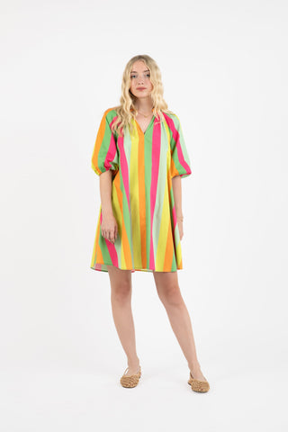 Downtime Short Caftan - Cabana Stripe