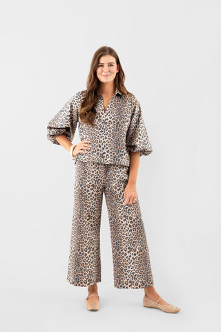 Take Pause Top - Khaki Leopard