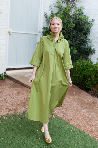 Weekender Ruffle Caftan - Wasabi