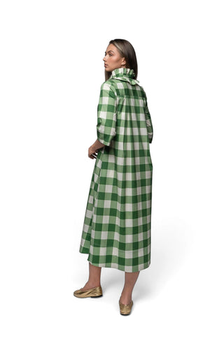 Weekender Ruffle Caftan Dress - Hampton Check
