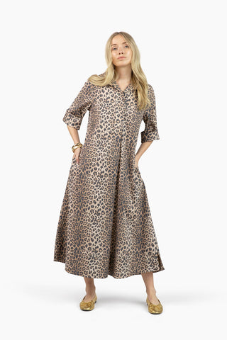 Weekender Caftan Dress - Khaki Leopard