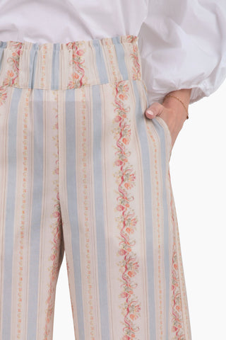Lady Bird Ruffle Pant - Georgette Stripe