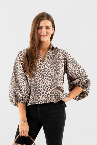 Take Pause Top - Khaki Leopard