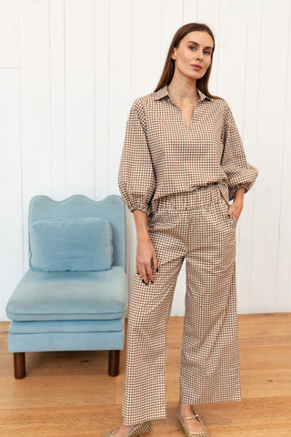 Take Pause Set - Gingham Tudor Brown