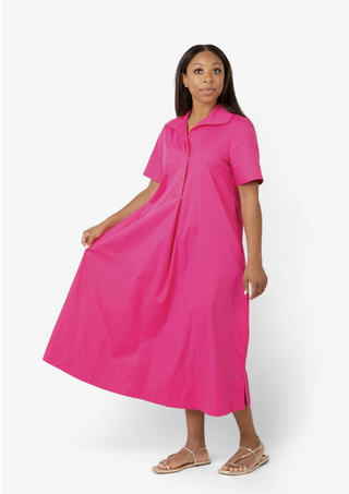 Weekender Caftan Short Sleeve Lounge Dress - Island Pink
