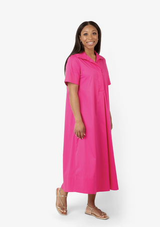 Weekender Caftan Short Sleeve Lounge Dress - Island Pink