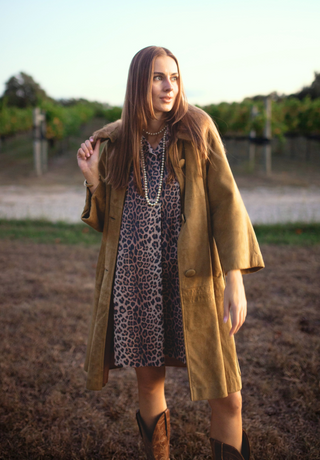 Weekender Short Dress - Khaki Leopard