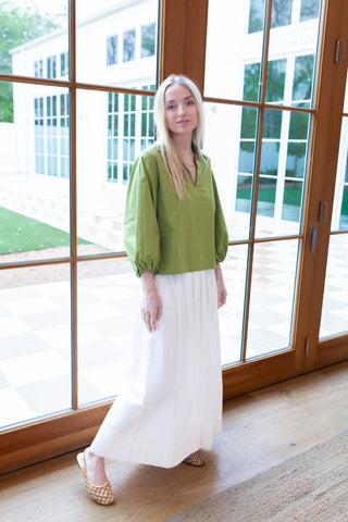 Take Pause Poplin Maxi Skirt - Snow