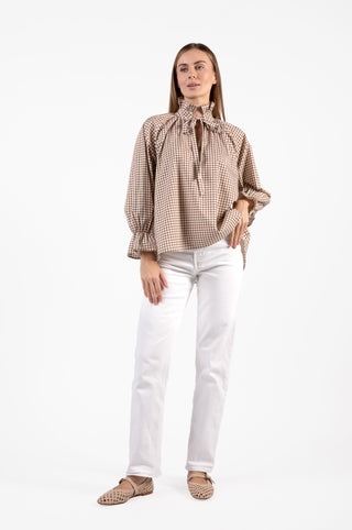 Juliette Top - Gingham Tudor Brown