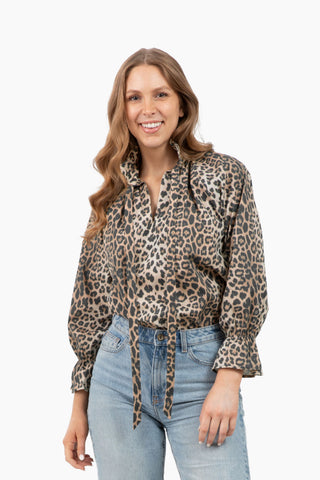 Juliette Top - Khaki Leopard