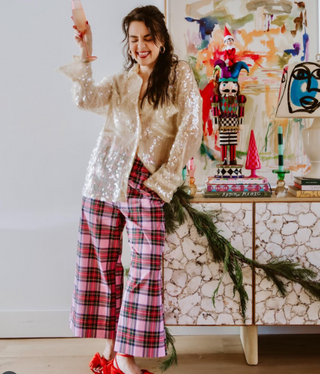 Take Pause Pant Set - Merry Plaid