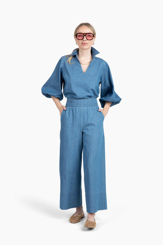 Take Pause Pant Set - Chambray