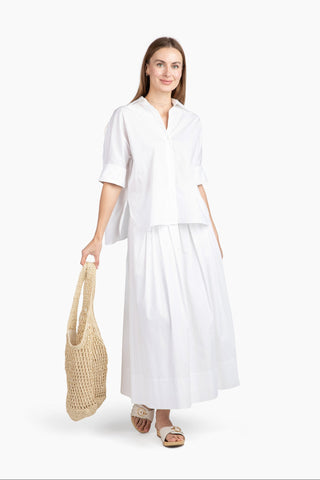 cotton poplin maxi skirt lined
