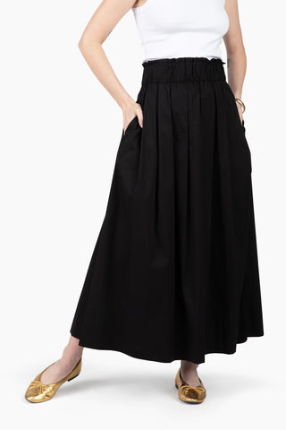 Take Pause Poplin Maxi Skirt - Midnight