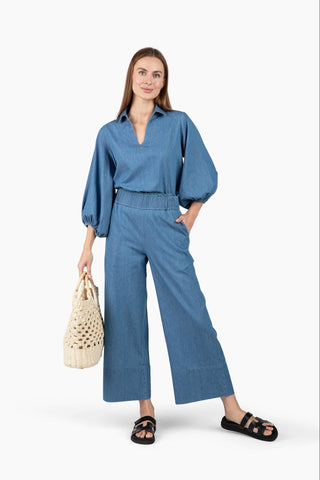Take Pause Pant Set - Chambray