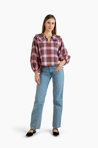 Lady Dwell Top - Merry Plaid