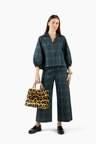Take Pause Top - Black Watch Plaid