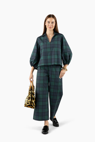 Take Pause Top - Black Watch Plaid