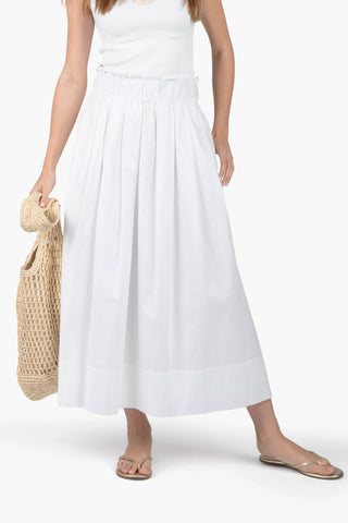 Take Pause Poplin Maxi Skirt - Snow