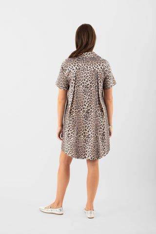 Weekender Short Dress - Khaki Leopard