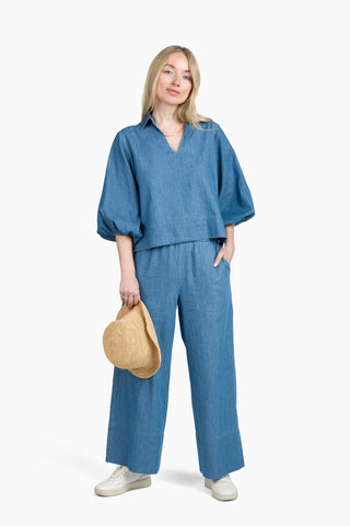 Take Pause Pant Set - Chambray