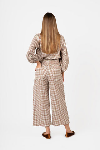 Take Pause Pant - Gingham Tudor Brown