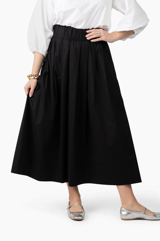 Take Pause Poplin Maxi Skirt - Midnight