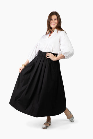 Take Pause Poplin Maxi Skirt - Midnight
