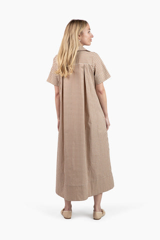 Weekender Caftan Dress - Gingham Tudor Brown
