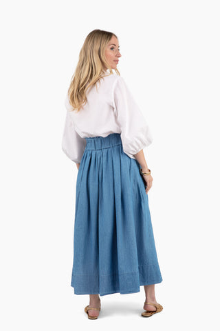 Take Pause Maxi Skirt - Chambray