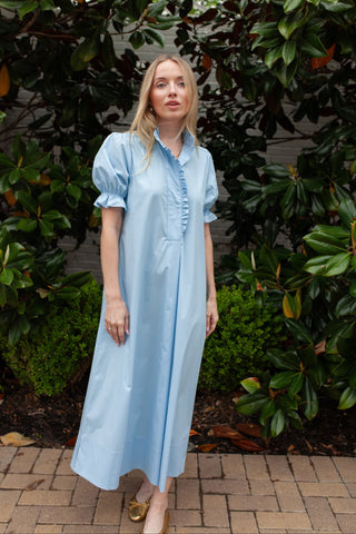 Weekender Mini Ruffle Caftan - Vintage Blue