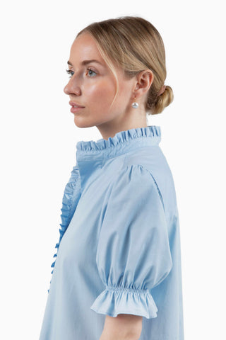 Weekender Mini Ruffle Caftan - Vintage Blue