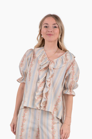 Pretty in Peace Top - Georgette Stripe