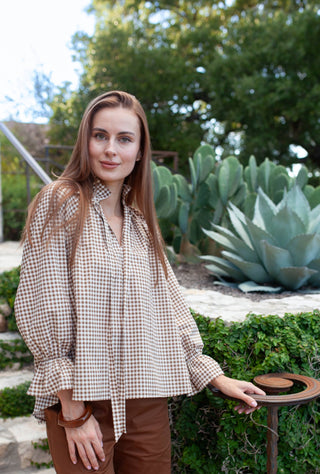 Juliette Top - Gingham Tudor Brown