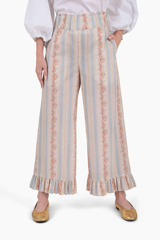 Lady Bird Ruffle Pant - Georgette Stripe