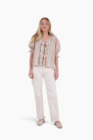 Pretty in Peace Top - Georgette Stripe
