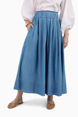 Take Pause Maxi Skirt - Chambray