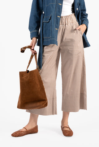 Take Pause Lounge Pant - Gingham Tudor Brown