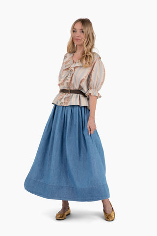 Take Pause Maxi Skirt - Chambray