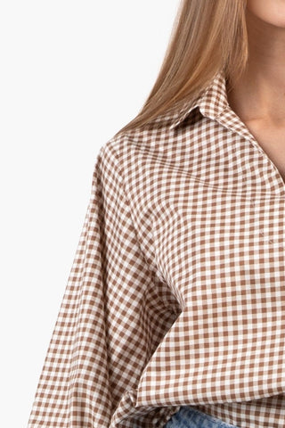 Take Pause Top - Gingham Tudor Brown
