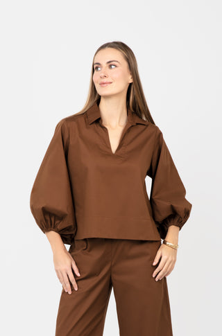 Take Pause Top - Tudor Brown