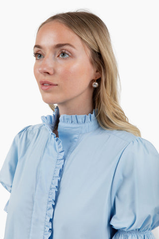 Weekender Mini Ruffle Caftan - Vintage Blue