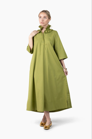 Weekender Ruffle Caftan - Wasabi