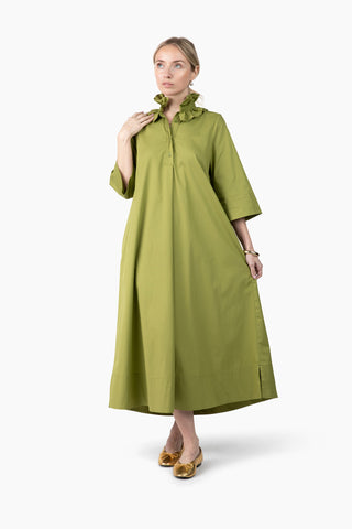 Weekender Ruffle Caftan - Wasabi