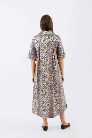 Weekender Caftan Dress - Khaki Leopard